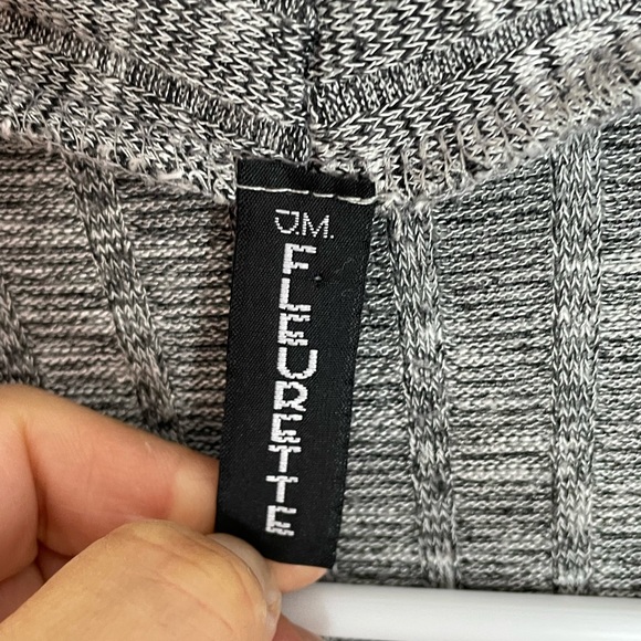 JM Fleurette Sweater Casual Open Front Draped Cardigan Gray Lightweight Size S - Picture 3 of 5